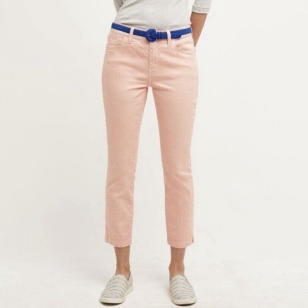 Anthropologie Pilcro and the Letterpress Stet Jeans Peach Denim Split Hem Sz 26